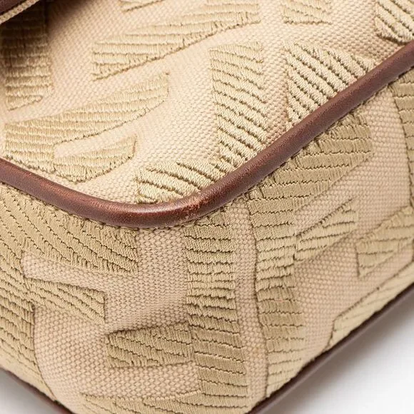 Fendi FF Embroidered Canvas Baguette Shoulder Bag - Picture 15 of 15